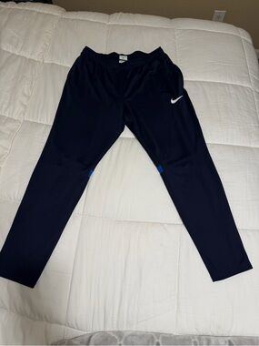 Nike Navy Track Pants with White Swoosh